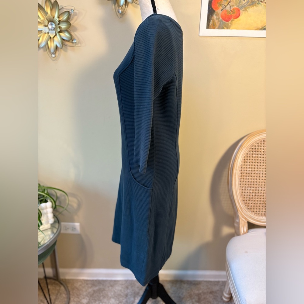 Boden Teal Long Sleeve Dress with Pockets - Picture 4 of 7